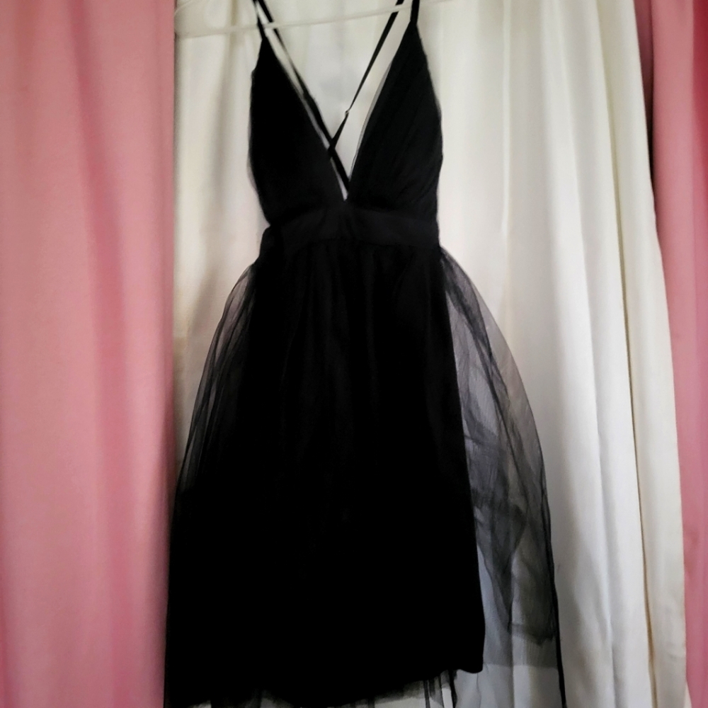 Black Fit and Flare Short Dress